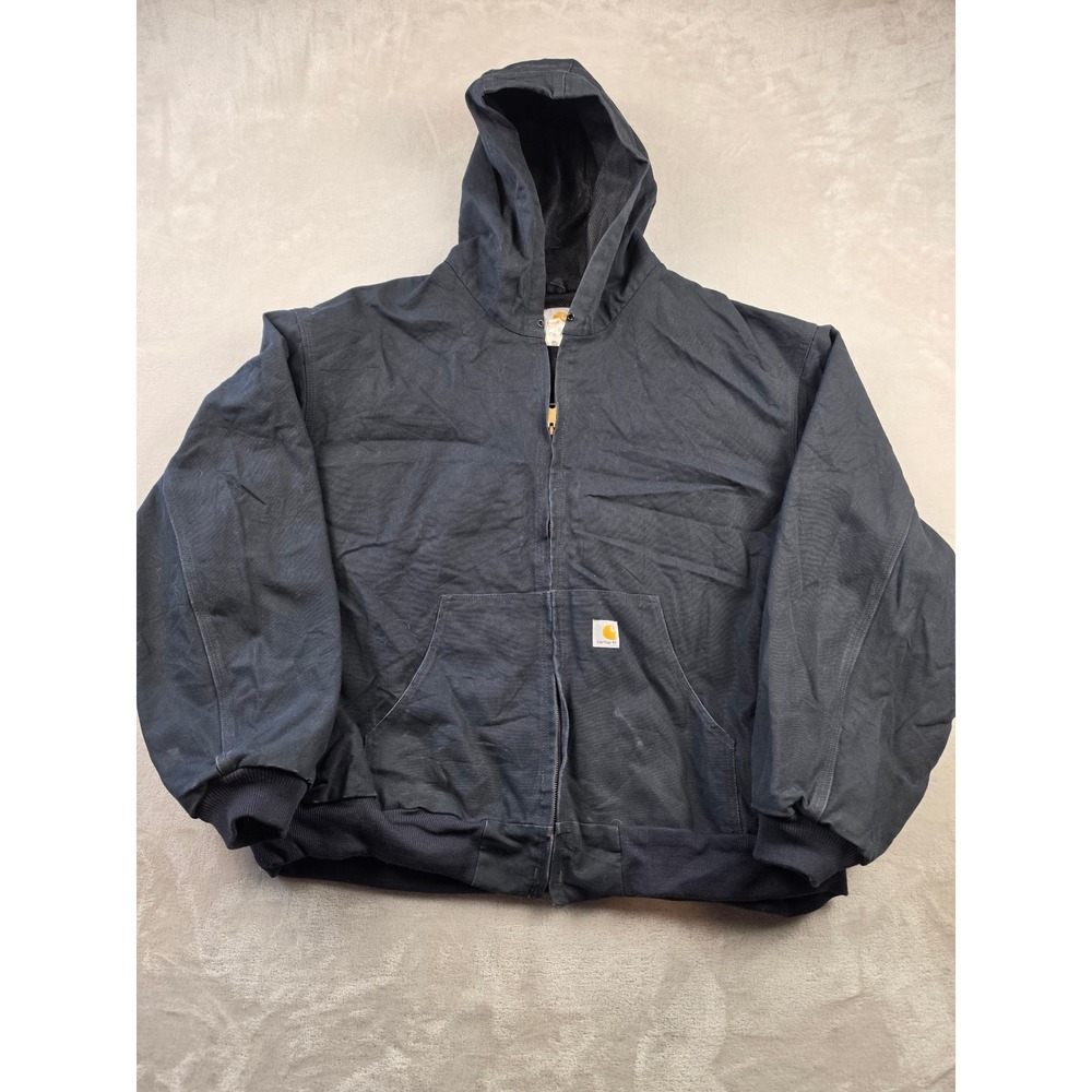 Vintage Carhartt Thermal Lined Duck Jacket Men 5XL Black BLK Workwear Canvas Y2K